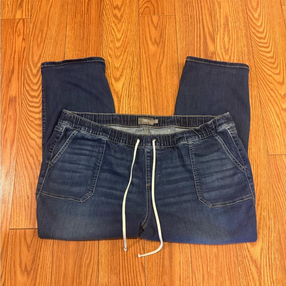 Torrid #FeelTheFit Denim Jogger Jeans Pull-On Drawstring Soft Stretch Plus Size - Picture 3 of 5